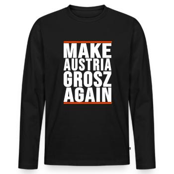 faire de l’Autriche Grosz à nouveau - T-shirt manches longues Premium bio Homme - noir - Devant - Nico (187cm)