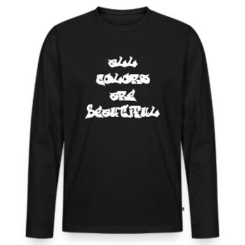 all colors are beautiful - Männer Premium Bio Langarmshirt - Schwarz - Vorne - Nico (187cm)