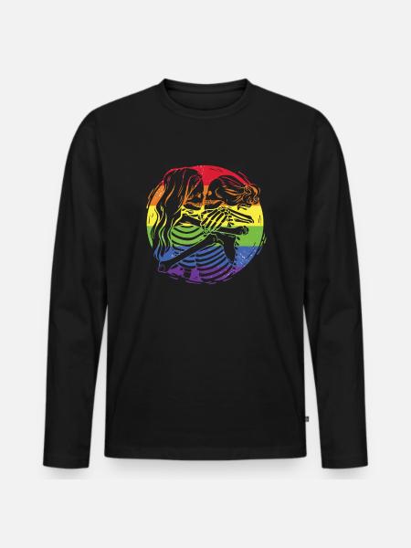 Lesben Gay Pride Bisexuell - Männer Premium Bio Langarmshirt - Schwarz