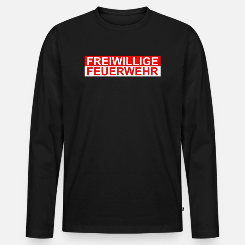 Freiwillige Feuerwehr - Männer Premium Bio Langarmshirt - Schwarz
