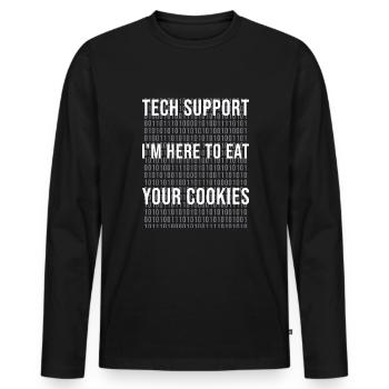 technical support funny fun computer science - Men's Premium Organic Long Sleeve Shirt - black - Front - Nico (187cm)