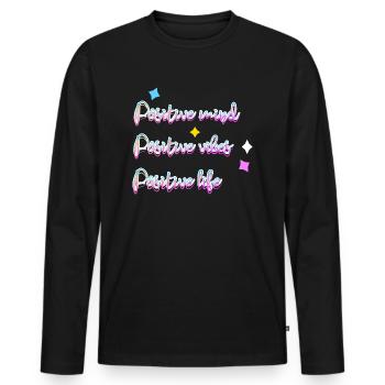 Positive - Men's Premium Organic Long Sleeve Shirt - black - Front - Nico (187cm)