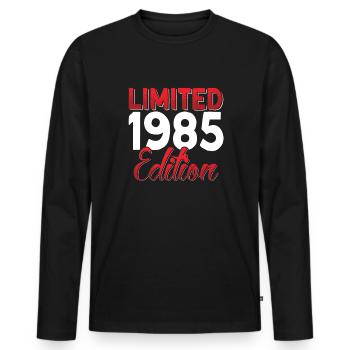 Vintage 1985 Retro Bitrthday Limited Edition - Men's Premium Organic Long Sleeve Shirt - black - Front - Nico (187cm)