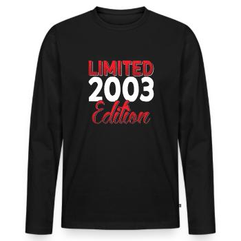 Fantastisch Seit 2003 Retro 19. Bitrthday - Männer Premium Bio Langarmshirt - Schwarz - Vorne - Nico (187cm)