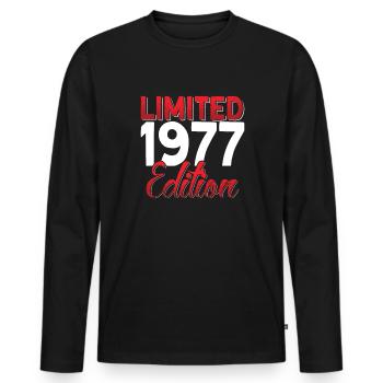 Vintage 1977 Retro Bitrthday Limited Edition - Men's Premium Organic Long Sleeve Shirt - black - Front - Nico (187cm)