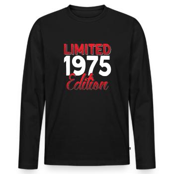 Vintage 1975 Retro Bitrthday Limited Edition - Men's Premium Organic Long Sleeve Shirt - black - Front - Nico (187cm)