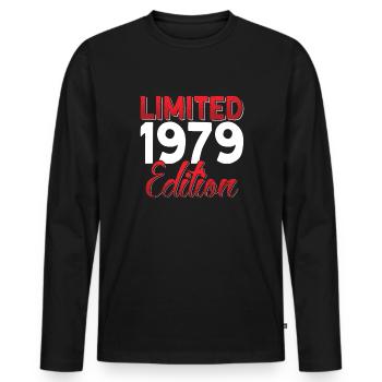 Vintage 1979 Retro Bitrthday Limited Edition - Men's Premium Organic Long Sleeve Shirt - black - Front - Nico (187cm)