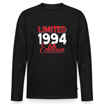 Vintage 1994 Retro Bitrthday Limited Edition - Men's Premium Organic Long Sleeve Shirt - black - Front - Nico (187cm)