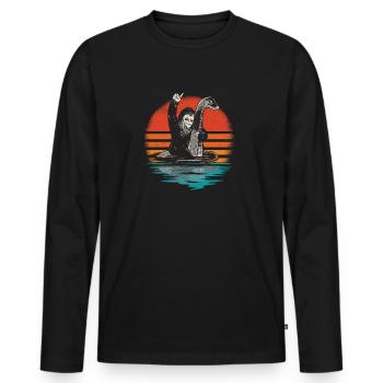 Croyez Bigfoot sur Nessie pour - T-shirt manches longues Premium bio Homme - noir - Devant - Nico (187cm)