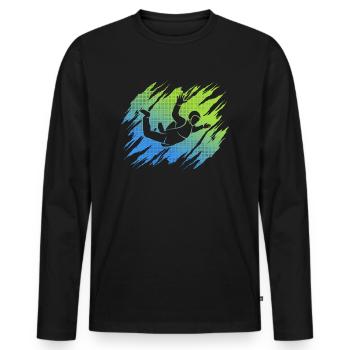 Fallschirmspringen Fallschirmspringer Fallschirm - Männer Premium Bio Langarmshirt - Schwarz - Vorne - Nico (187cm)