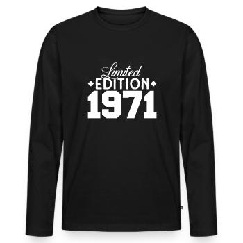Vintage 1971 Retro Bitrthday Edition Limitée - T-shirt manches longues Premium bio Homme - noir - Devant - Nico (187cm)