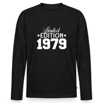 Vintage 1979 Retro Bitrthday Limited Edition - Men's Premium Organic Long Sleeve Shirt - black - Front - Nico (187cm)