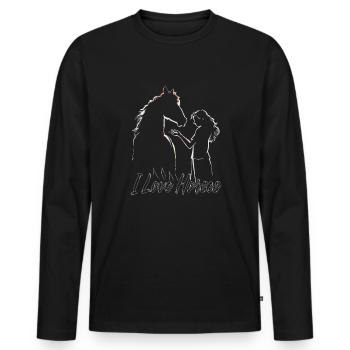 Girl In A Mission Horse Girl - Men's Premium Organic Long Sleeve Shirt - black - Front - Nico (187cm)