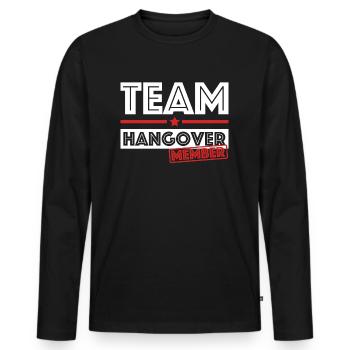 Team Hangover | Party, Bier, Alkohol, grillen - Männer Premium Bio Langarmshirt - Schwarz - Vorne - Nico (187cm)