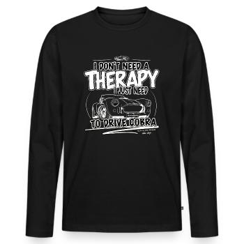 Ich brauche keine Therapie, ich muss nur Cobra ... - Männer Premium Bio Langarmshirt - Schwarz - Vorne - Nico (187cm)