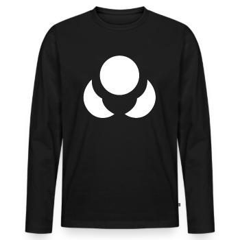 neutrons blume weiss ohne hintergrund - Männer Premium Bio Langarmshirt - Schwarz - Vorne - Nico (187cm)