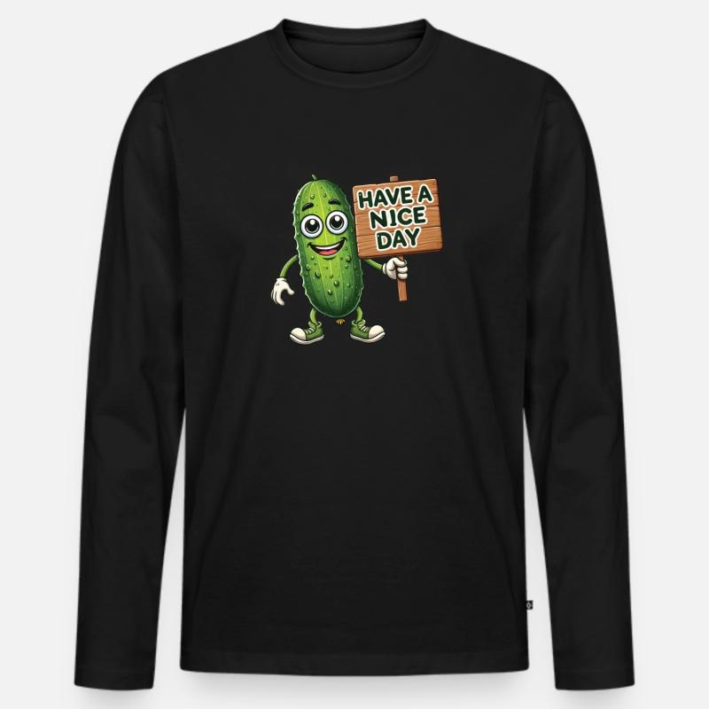 Have A Nice Day - Männer Premium Bio Langarmshirt - Schwarz