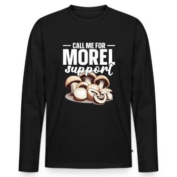 Appelez-moi pour du soutien pour Morel - T-shirt manches longues Premium bio Homme - noir - Devant - Nico (187cm)
