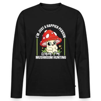 Können Sie Mir Ihre Geheimen Orte Für Die - Männer Premium Bio Langarmshirt - Schwarz - Vorne - Nico (187cm)