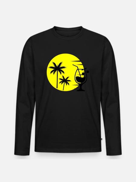 cocktail sunset - Men's Premium Organic Long Sleeve Shirt - black