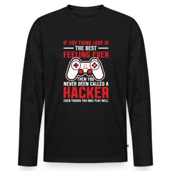 Play Controller Gaming Liebe Ist Das Beste Gefühl - Männer Premium Bio Langarmshirt - Schwarz - Vorne - Nico (187cm)
