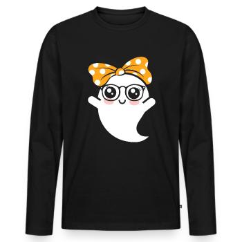 Halloween: Your Friendly Local Boo-crew - Men's Premium Organic Long Sleeve Shirt - black - Front - Nico (187cm)