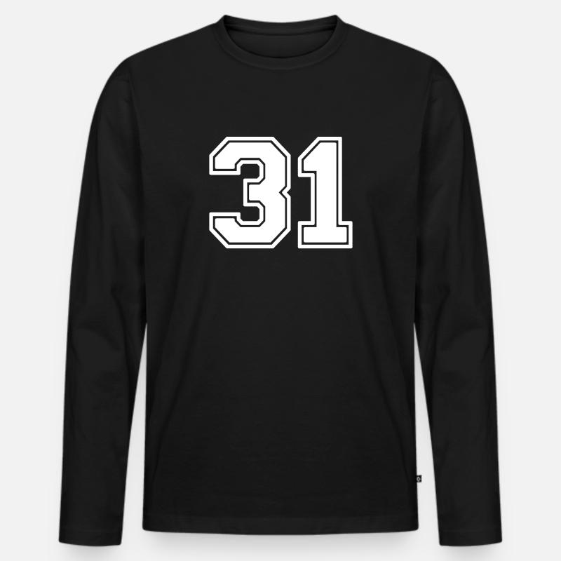 31 - Männer Premium Bio Langarmshirt - Schwarz
