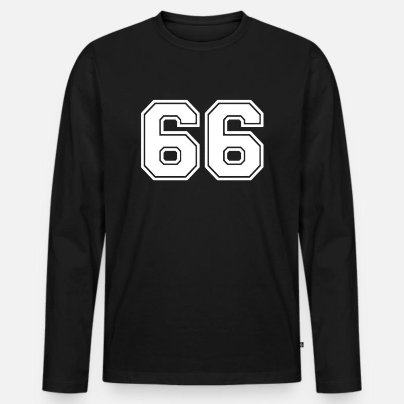 66 - Männer Premium Bio Langarmshirt - Schwarz