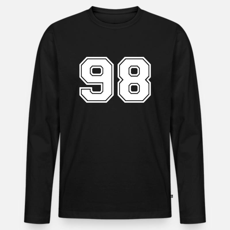 98 - Männer Premium Bio Langarmshirt - Schwarz