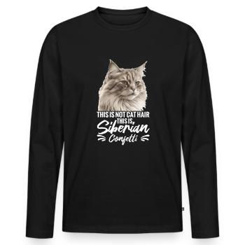 Das Ist Kein Katzenhaar, Das Ist Sibirisches - Männer Premium Bio Langarmshirt - Schwarz - Vorne - Nico (187cm)