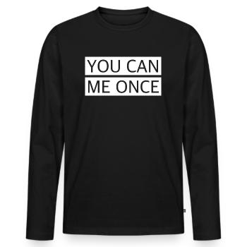 Du kannst mich mal | lustige Sprüche, englisch - Männer Premium Bio Langarmshirt - Schwarz - Vorne - Nico (187cm)