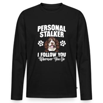 Dog Personal Stalker I'll Follow You Where You Go - Men's Premium Organic Long Sleeve Shirt - black - Front - Nico (187cm)