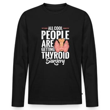 All Cool People Thyroid Noperatio - Men's Premium Organic Long Sleeve Shirt - black - Front - Nico (187cm)