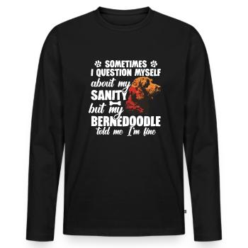 Sometimes I question my sanity, but - Men's Premium Organic Long Sleeve Shirt - black - Front - Nico (187cm)