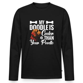 Mein Gekritzel Ist Cooler Als Dein Pudel - Männer Premium Bio Langarmshirt - Schwarz - Vorne - Nico (187cm)