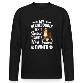My Bernedoodle isn't spoiled, it's just - Men's Premium Organic Long Sleeve Shirt - black - Front - Nico (187cm)