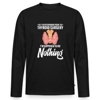 Je suis censé me remettre d’un - T-shirt manches longues Premium bio Homme - noir - Devant - Nico (187cm)
