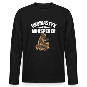 Crazy Uromastyx Whisperer - Men's Premium Organic Long Sleeve Shirt - black - Front - Nico (187cm)