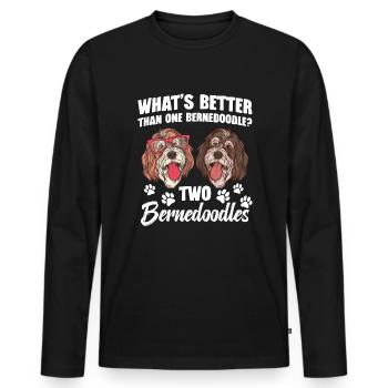 Quoi de mieux qu’un Bernedoodle ? Deux - T-shirt manches longues Premium bio Homme - noir - Devant - Nico (187cm)