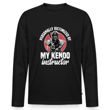 Persönlich Opfer Meines Kendo-lehrers - Männer Premium Bio Langarmshirt - Schwarz - Vorne - Nico (187cm)