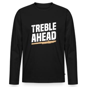 Piccolos Treble Ahead - Men's Premium Organic Long Sleeve Shirt - black - Front - Nico (187cm)