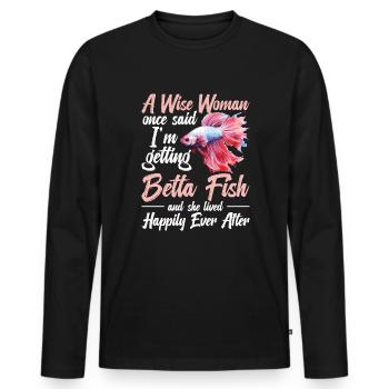 A wise woman once said, "I get - Men's Premium Organic Long Sleeve Shirt - black - Front - Nico (187cm)
