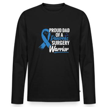 proud father of a warrior of the - Men's Premium Organic Long Sleeve Shirt - black - Front - Nico (187cm)