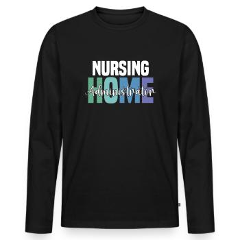 Nursing Home Administrators - Men's Premium Organic Long Sleeve Shirt - black - Front - Nico (187cm)