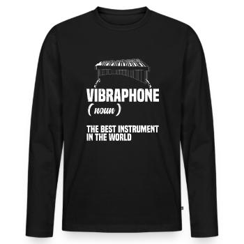 Vibraphone (noun), the best instrument of the - Men's Premium Organic Long Sleeve Shirt - black - Front - Nico (187cm)