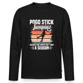 Le pogo-stick jumping, parce que les sports cool ne le font pas - T-shirt manches longues Premium bio Homme - noir - Devant - Nico (187cm)