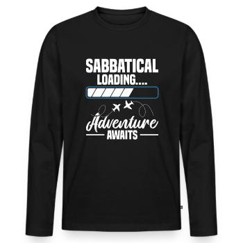 Sabbatical Wird Geladen... Das Abenteuer Wartet - Männer Premium Bio Langarmshirt - Schwarz - Vorne - Nico (187cm)