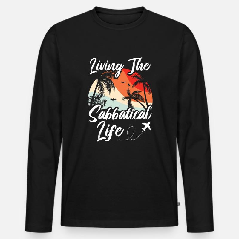 Lebe Das Sabbatical-leben - Männer Premium Bio Langarmshirt - Schwarz