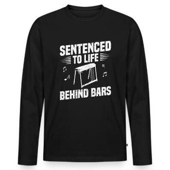 Pedal Steel Guitar to Life Sentence - Men's Premium Organic Long Sleeve Shirt - black - Front - Nico (187cm)