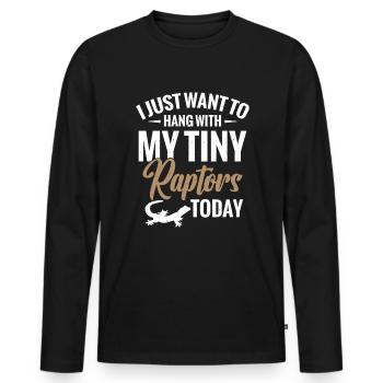 Je veux juste parler à mes petits aujourd’hui - T-shirt manches longues Premium bio Homme - noir - Devant - Nico (187cm)